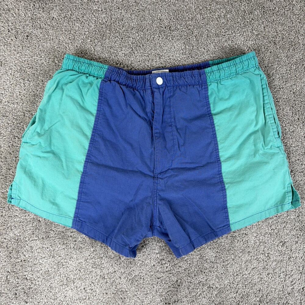 Vtg Starting Point Shorts Men M 34-36 Teal Blue Lined Pull On Chino Yacht Club